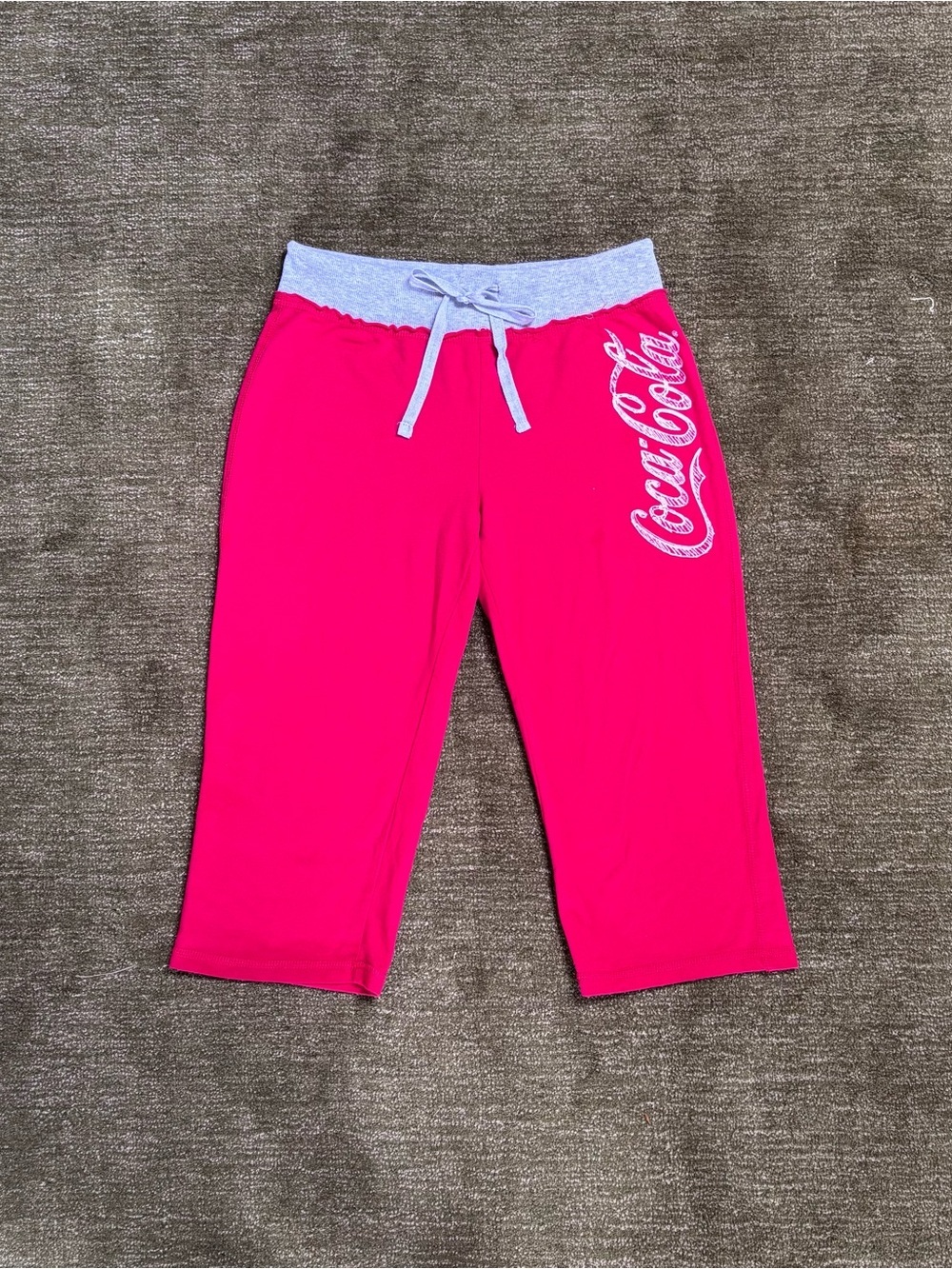 Coca-Cola Red Capri Sweatpants with Grey Waistband size M